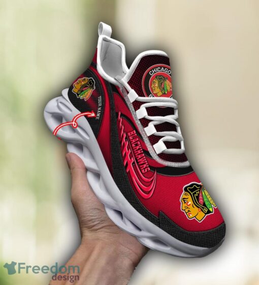 NHL Team Logo Chicago Blackhawks Running Shoes Max Soul Shoes For Men Women Custom Name Product Photo 3