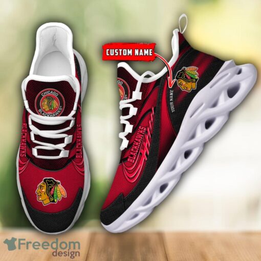 NHL Team Logo Chicago Blackhawks Running Shoes Max Soul Shoes For Men Women Custom Name Product Photo 4