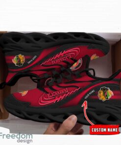 NHL Team Logo Chicago Blackhawks Running Shoes Max Soul Shoes For Men Women Custom Name Product Photo 5