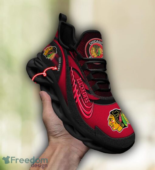 NHL Team Logo Chicago Blackhawks Running Shoes Max Soul Shoes For Men Women Custom Name Product Photo 1