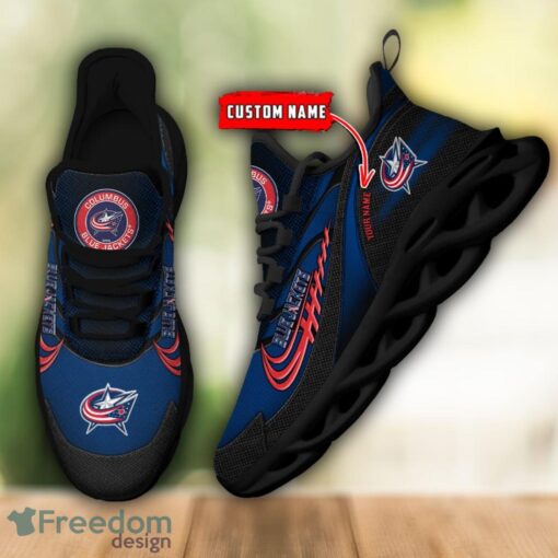 NHL Team Logo Columbus Blue Jackets Running Shoes Max Soul Shoes For Men Women Custom Name Product Photo 2