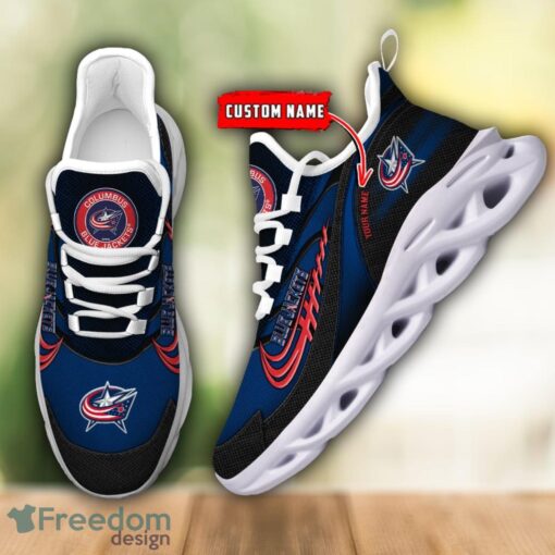 NHL Team Logo Columbus Blue Jackets Running Shoes Max Soul Shoes For Men Women Custom Name Product Photo 5