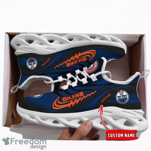 NHL Team Logo Edmonton Oilers Running Shoes Max Soul Shoes For Men Women Custom Name Product Photo 3