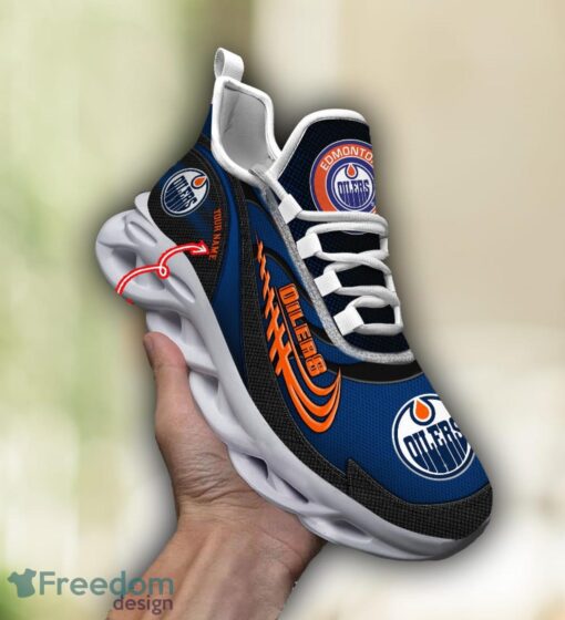 NHL Team Logo Edmonton Oilers Running Shoes Max Soul Shoes For Men Women Custom Name Product Photo 1