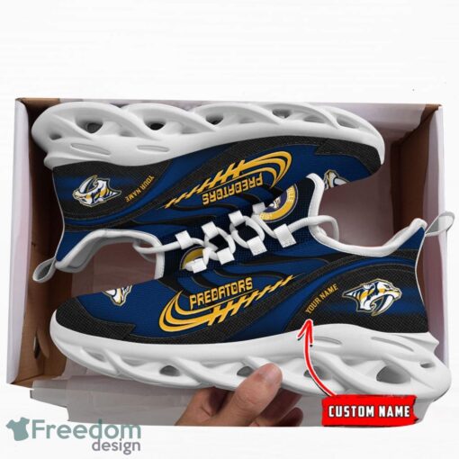 NHL Team Logo Nashville Predators Running Shoes Max Soul Shoes For Men Women Custom Name Product Photo 3