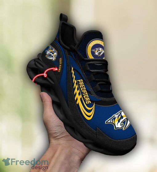 NHL Team Logo Nashville Predators Running Shoes Max Soul Shoes For Men Women Custom Name Product Photo 4