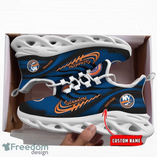 NHL Team Logo New York Islanders Running Shoes Max Soul Shoes For Men Women Custom Name Product Photo 3