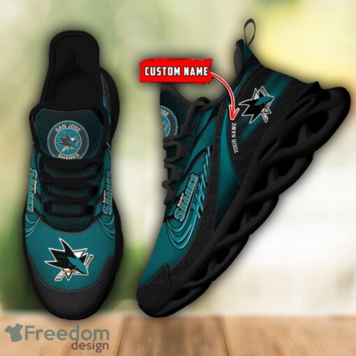 NHL Team Logo San Jose Sharks Running Shoes Max Soul Shoes For Men Women Custom Name Product Photo 2