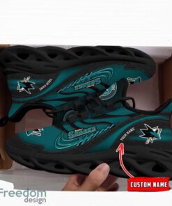 NHL Team Logo San Jose Sharks Running Shoes Max Soul Shoes For Men Women Custom Name Product Photo 3