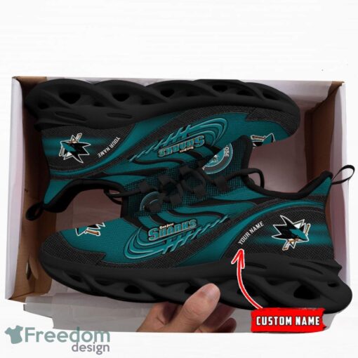 NHL Team Logo San Jose Sharks Running Shoes Max Soul Shoes For Men Women Custom Name Product Photo 3