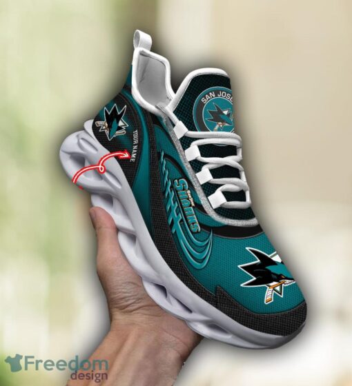 NHL Team Logo San Jose Sharks Running Shoes Max Soul Shoes For Men Women Custom Name Product Photo 4