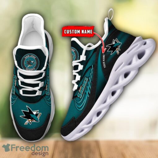 NHL Team Logo San Jose Sharks Running Shoes Max Soul Shoes For Men Women Custom Name Product Photo 5