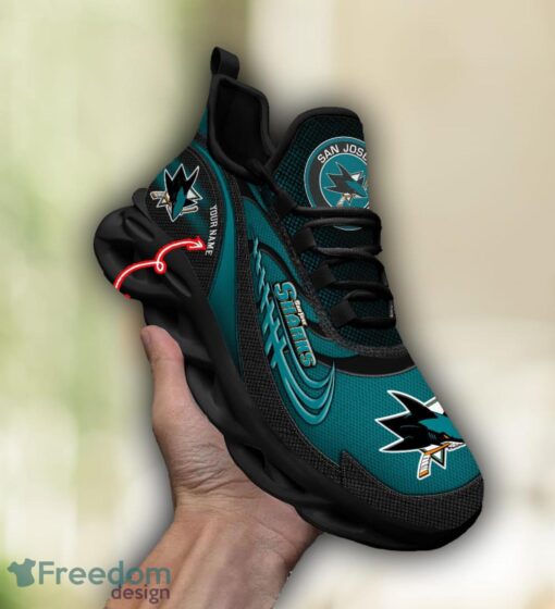 NHL Team Logo San Jose Sharks Running Shoes Max Soul Shoes For Men Women Custom Name Product Photo 1