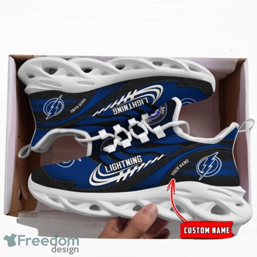 NHL Team Logo Tampa Bay Lightning Running Shoes Max Soul Shoes For Men Women Custom Name Product Photo 3