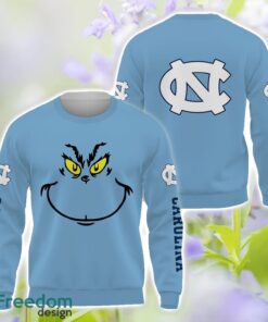 North Carolina Tar Heels Grinch Face All Over Printed 3D T-Shirt Sweatshirt Hoodie Product Photo 2