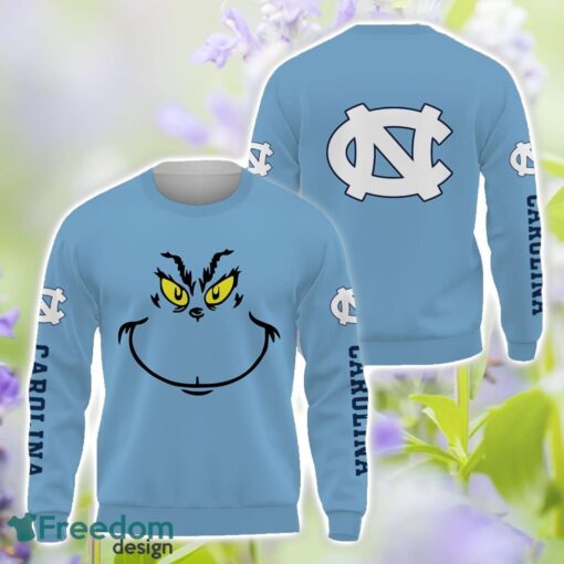 North Carolina Tar Heels Grinch Face All Over Printed 3D T-Shirt Sweatshirt Hoodie Product Photo 2