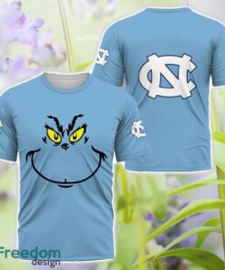 North Carolina Tar Heels Grinch Face All Over Printed 3D T-Shirt Sweatshirt Hoodie Product Photo 3