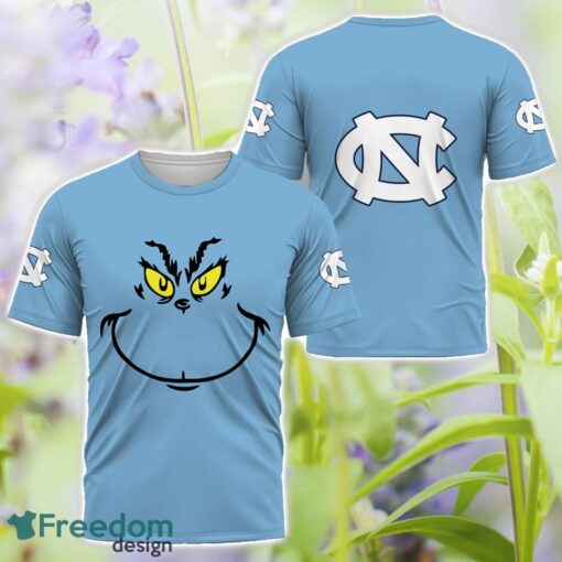 North Carolina Tar Heels Grinch Face All Over Printed 3D T-Shirt Sweatshirt Hoodie Product Photo 3