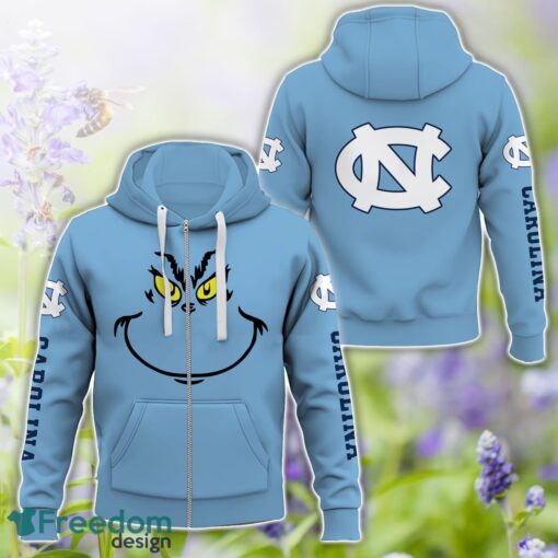 North Carolina Tar Heels Grinch Face All Over Printed 3D T-Shirt Sweatshirt Hoodie Product Photo 4