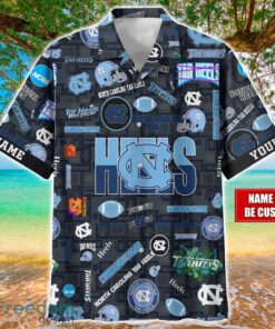 North Carolina Tar Heels Logo Hawaiian Shirt For Fans Trending Beach Shirt Custom Name