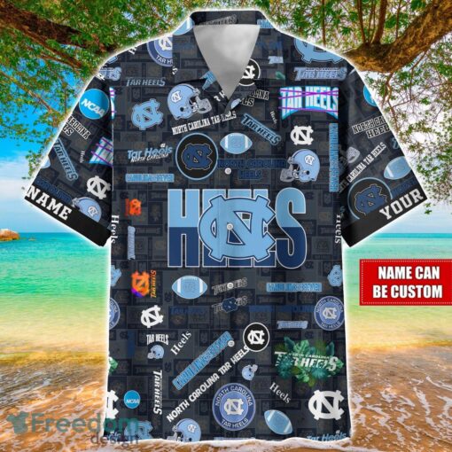 North Carolina Tar Heels Logo Hawaiian Shirt For Fans Trending Beach Shirt Custom Name Product Photo 1