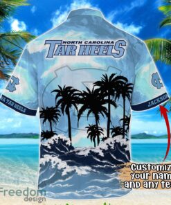 North Carolina Tar Heels NCAA Hawaiian Shirt Coconut Tree Waves Beach Hawaii Shirt Custom Name For Fans Product Photo 3