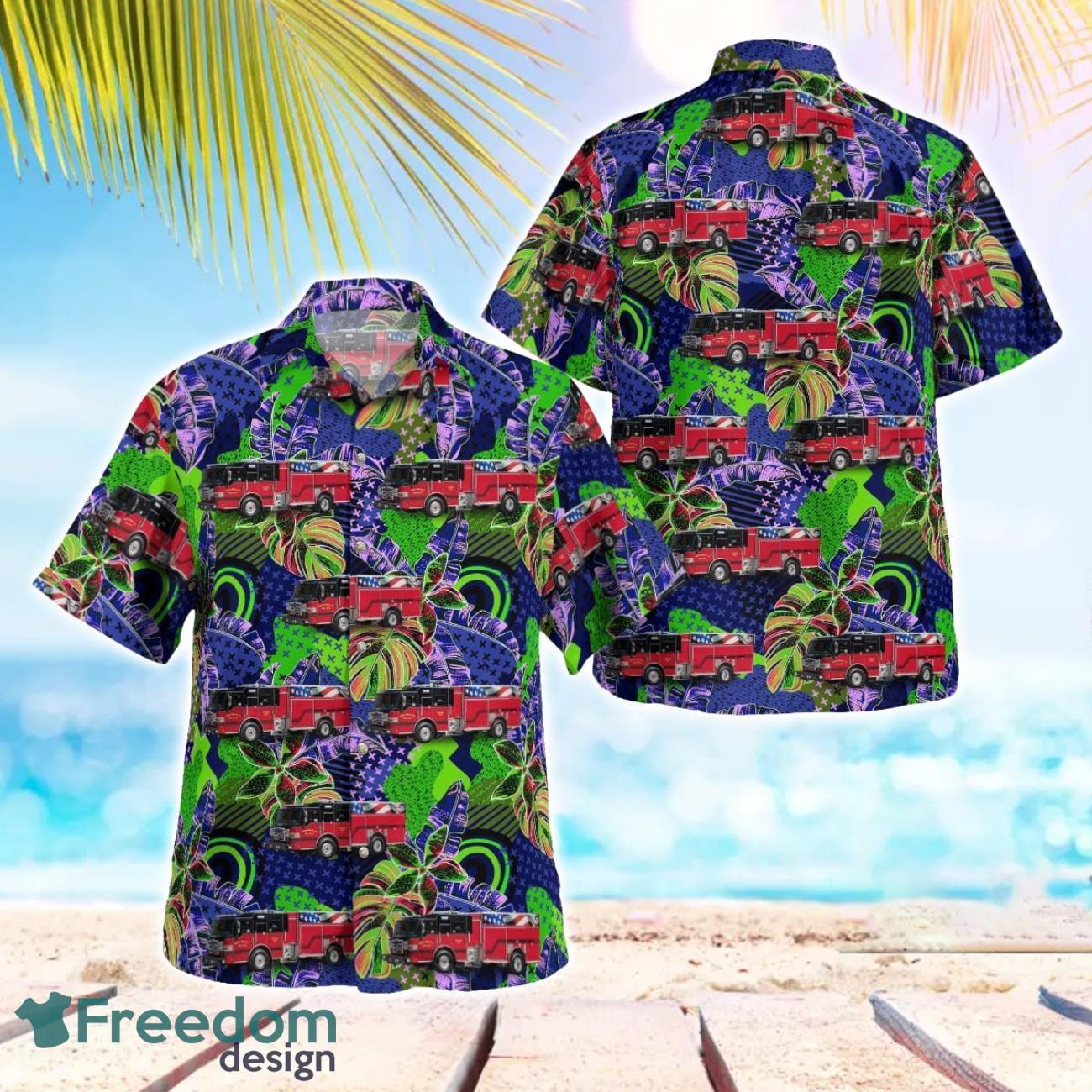North Fond Du Lac, Wisconsin, North Fond du Lac Fire Department Hawaiian Shirt Beach Summer Shirt image North Fond Du Lac, Wisconsin, North Fond du Lac Fire Department Hawaiian Shirt Beach Summer Shirt Product Photo 1