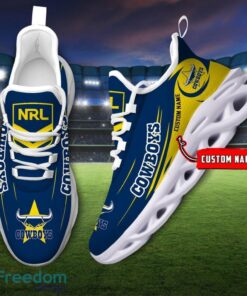 North Queensland Cowboys NRL Max Soul Shoes Sneakers Sport Gift For Fans Running Shoes Custom Name Product Photo 2