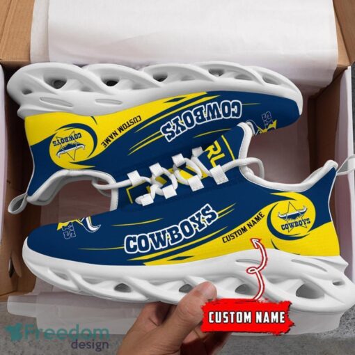 North Queensland Cowboys NRL Max Soul Shoes Sneakers Sport Gift For Fans Running Shoes Custom Name Product Photo 3