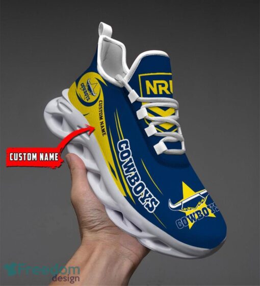 North Queensland Cowboys NRL Max Soul Shoes Sneakers Sport Gift For Fans Running Shoes Custom Name Product Photo 1