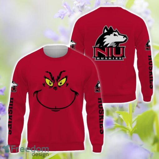 Northern Illinois Huskies Grinch Face All Over Printed 3D T-Shirt Sweatshirt Hoodie Product Photo 2