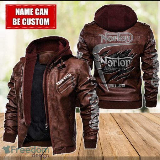 Norton 2D Leather Jacket For Men Custom Name Special Gift Ideas Product Photo 2