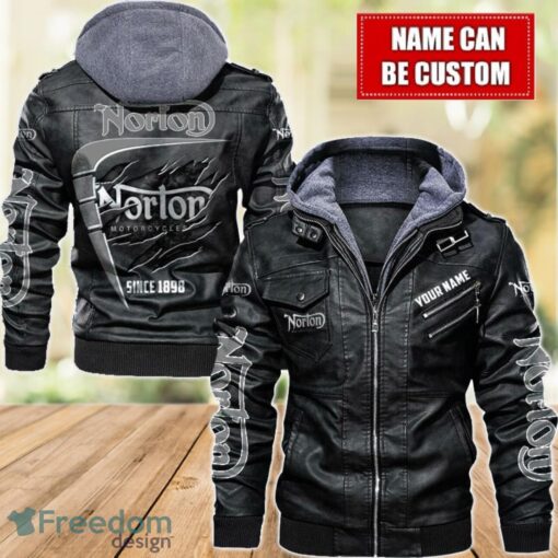 Norton 2D Leather Jacket For Men Custom Name Special Gift Ideas Product Photo 1