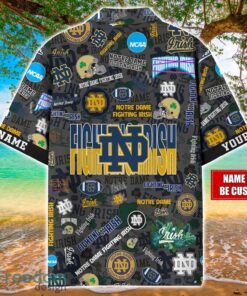 Notre Dame Fighting Irish Logo Hawaiian Shirt For Fans Trending Beach Shirt Custom Name Product Photo 2