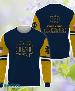 Notre Dame Fighting Irish Logo Team 3D T-Shirt Sweatshirt Hoodie Zip Hoodie For Fans Product Photo 2