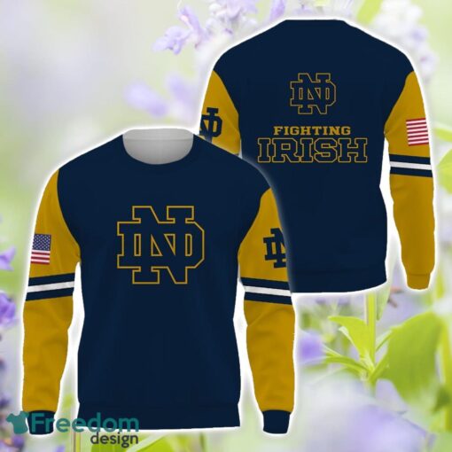 Notre Dame Fighting Irish Logo Team 3D T-Shirt Sweatshirt Hoodie Zip Hoodie For Fans Product Photo 2