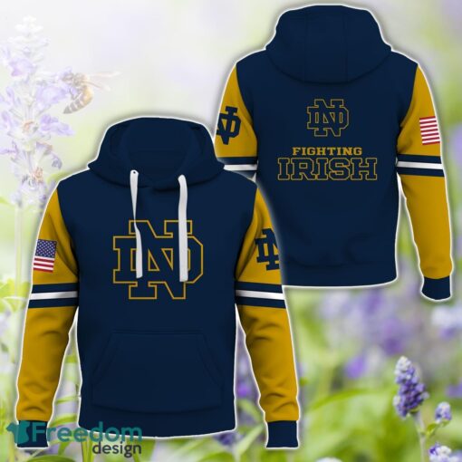 Notre Dame Fighting Irish Logo Team 3D T-Shirt Sweatshirt Hoodie Zip Hoodie For Fans Product Photo 1