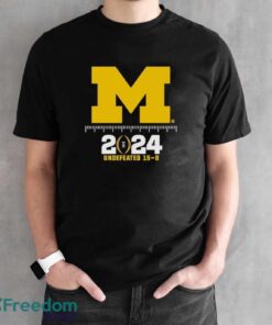 Official michigan Wolverines Logo National Champions 2024 Undefeated 15-0 Shirt - Black Unisex T-Shirt