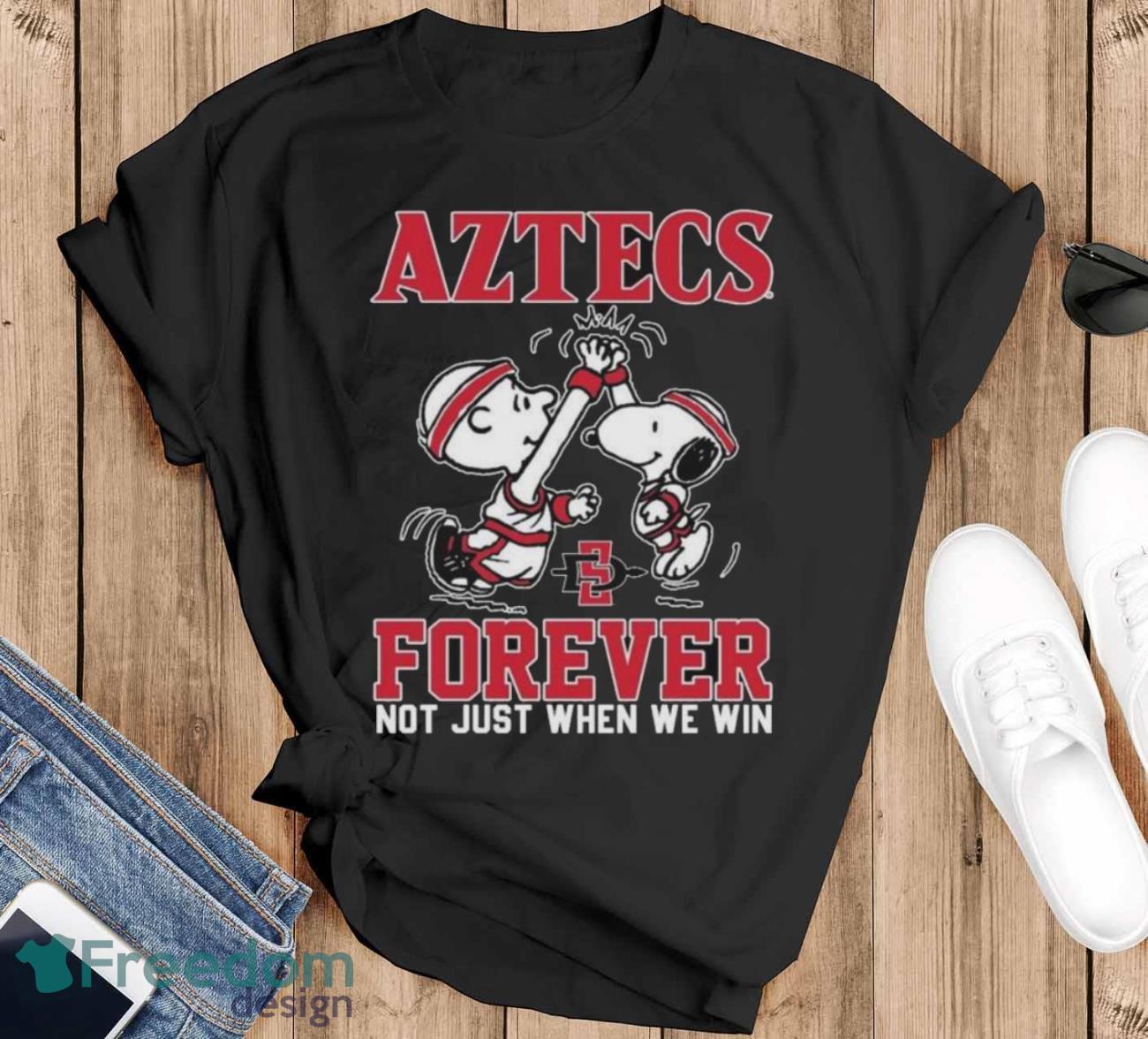 Official peanuts Snoopy And Charlie Brown San Diego High Five Forever Not Just When We Win 2024 Shirt image Official peanuts Snoopy And Charlie Brown San Diego High Five Forever Not Just When We Win 2024 Shirt - Black T-Shirt