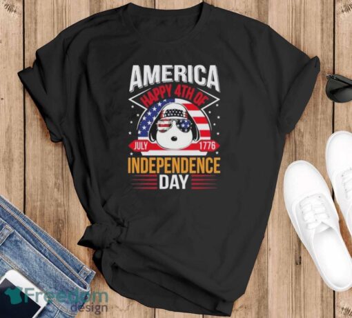 Official Snoopy America Independence Day Happy 4th Of July shirt - Black T-Shirt