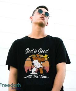 Official Snoopy And Woodstock God is good all the time vintage retro shirt - G500 Gildan T-Shirt