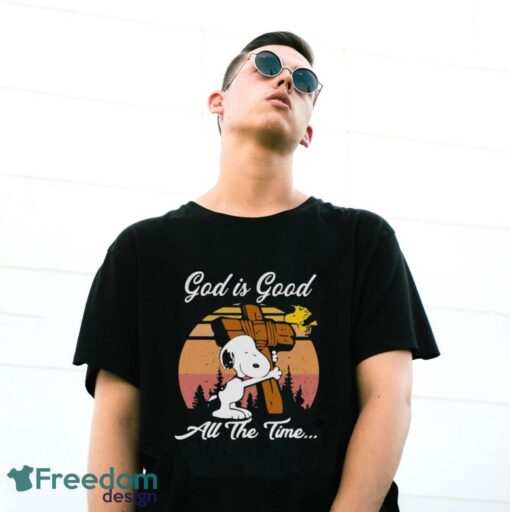 Official Snoopy And Woodstock God is good all the time vintage retro shirt - G500 Gildan T-Shirt