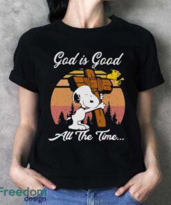 Official Snoopy And Woodstock God is good all the time vintage retro shirt - Ladies T-Shirt