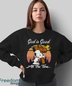 Official Snoopy And Woodstock God is good all the time vintage retro shirt - Sweatshirt