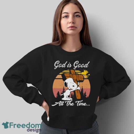 Official Snoopy And Woodstock God is good all the time vintage retro shirt - Sweatshirt