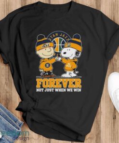 Official Snoopy Fist Bump Charlie Brown Utah Jazz Forever Not Just When We Win Shirt