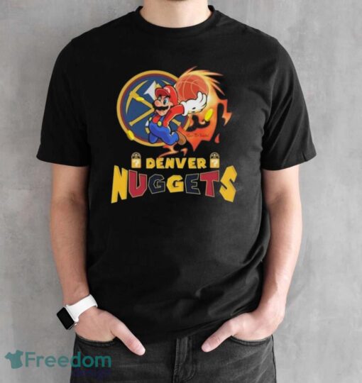 Official Super Mario NBA Basketball Denver Nuggets Shirt - Black Unisex T-Shirt