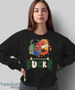 Official Super Mario NBA Basketball Milwaukee Bucks Shirt - Sweatshirt