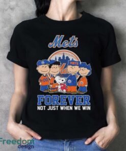 Official The Peanuts Movie Characters New York Mets Forever Not Just When We Win Shirt image Official The Peanuts Movie Characters New York Mets Forever Not Just When We Win Shirt - Ladies T-Shirt