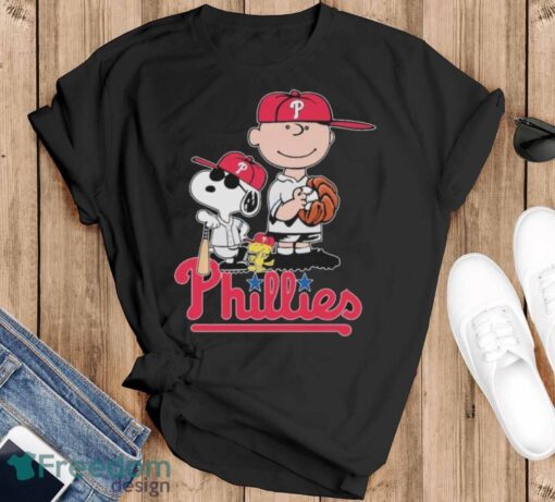 Official The Peanuts Movie Characters Philadelphia Phillies Baseball 2024 Shirt - Black T-Shirt